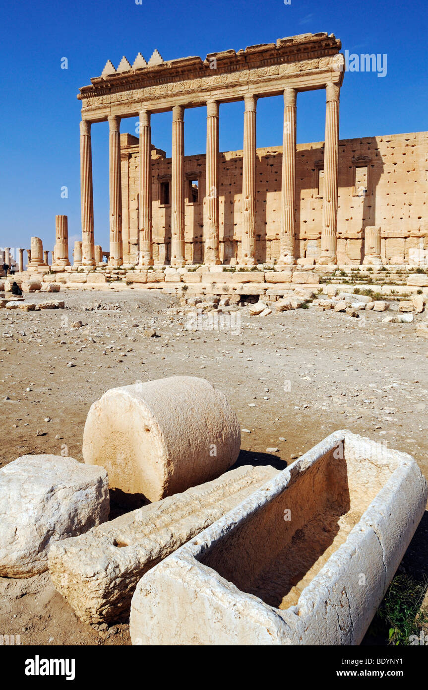 Tempel des Baal, Aglibol, Yarhibol, in den Ruinen von Palmyra archäologische Stätte, Tadmur, Syrien, Asien Stockfoto