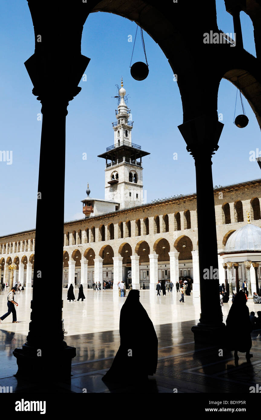 Innenhof des Umayyaden-Moschee in Damaskus, Syrien, Naher Osten, Asien Stockfoto