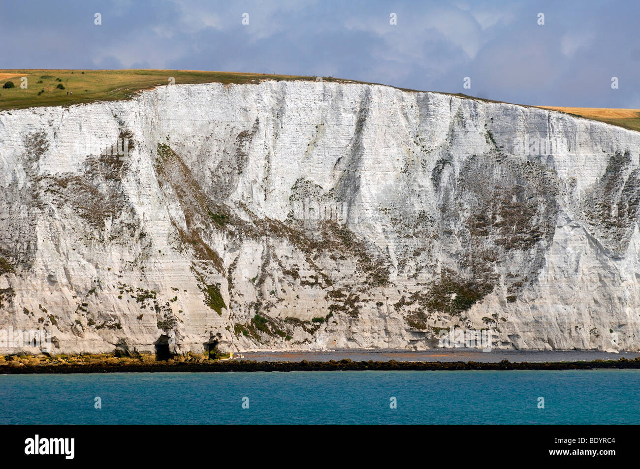 White Cliffs of Dover, Detail, gesehen von der Autofähre, Dover, England, Europa Stockfoto