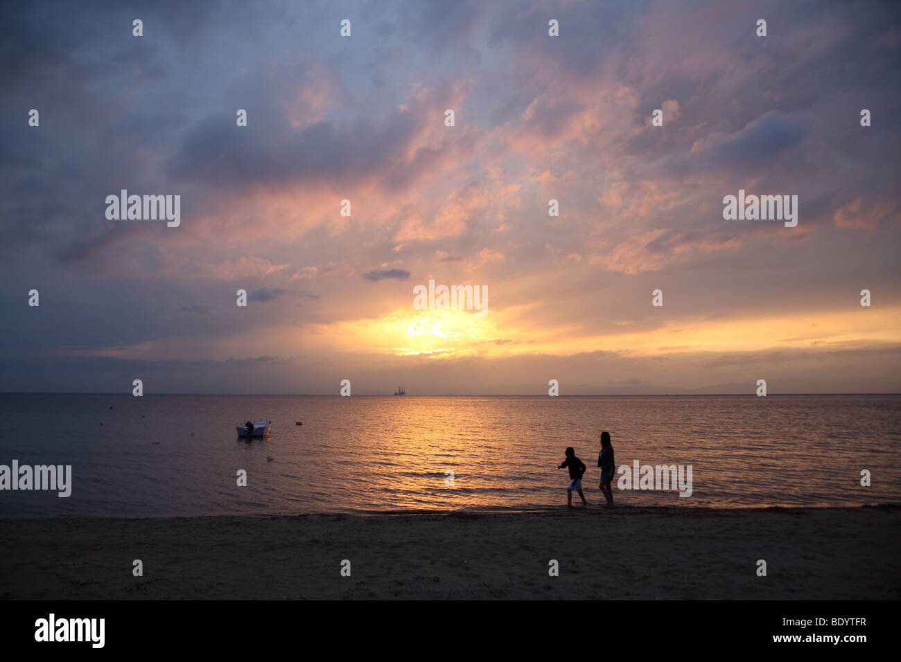 Sonnenuntergang, Thassos Thasos Ägäischen Inseln griechische Inseln Griechenland Europa Stockfoto