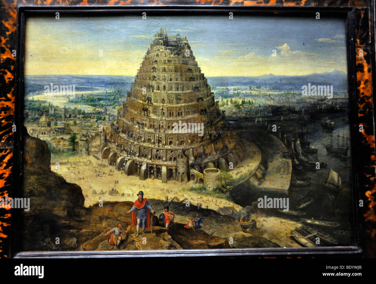Paris, Frankreich - bildende Kunst, aus dem 16. Jahrhundert holländische Malerei auf dem Display im "Louvre", "The Tower Of Babel" Stockfoto