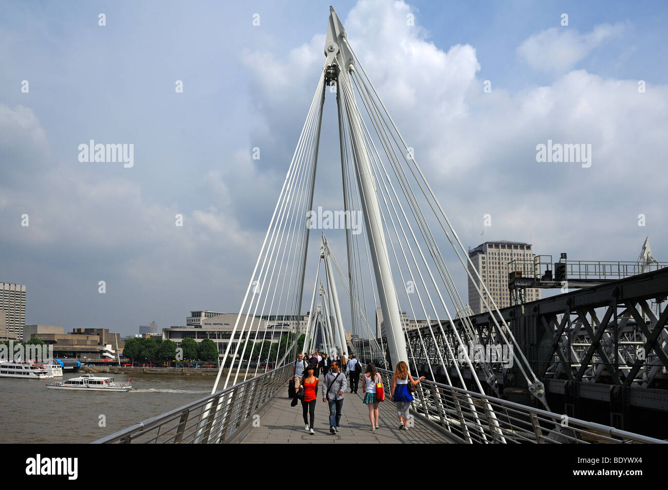 Hungerford Fußgängerbrücke über die Themse, London, England, Vereinigtes Königreich, Europa Stockfoto