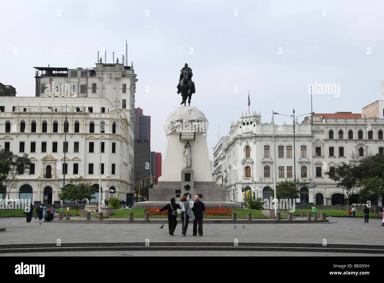 Reiterstatue von General José de San Martín, Plaza San Martin, Altstadt, Lima, Peru, Südamerika, Lateinamerika Stockfoto