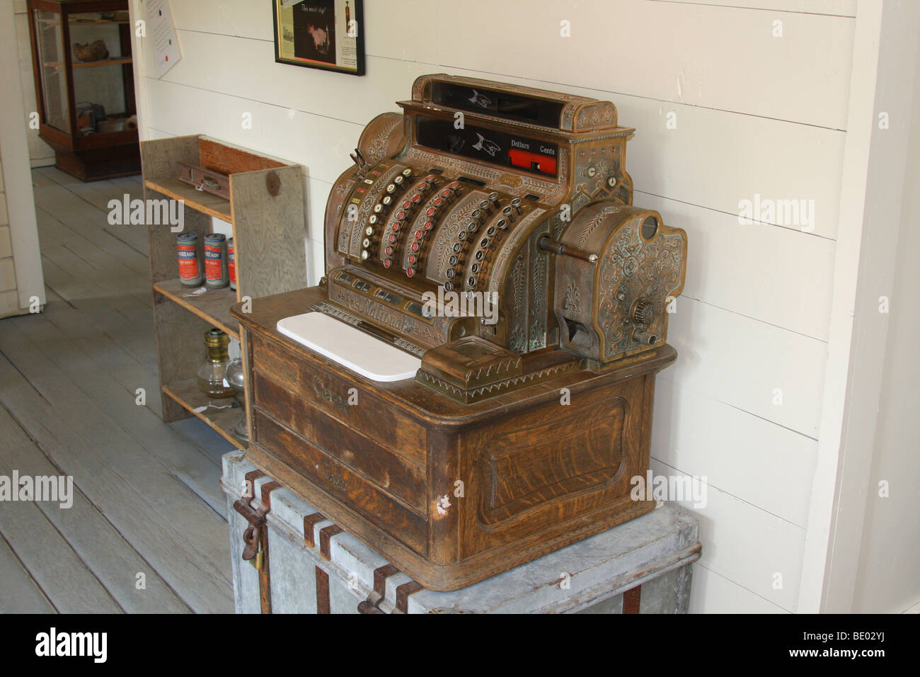 Kasse registrieren im Museum im alten Kupfer mine, Alaska, Wrangell St. Elias Nationalpark Kupfer center Stockfoto