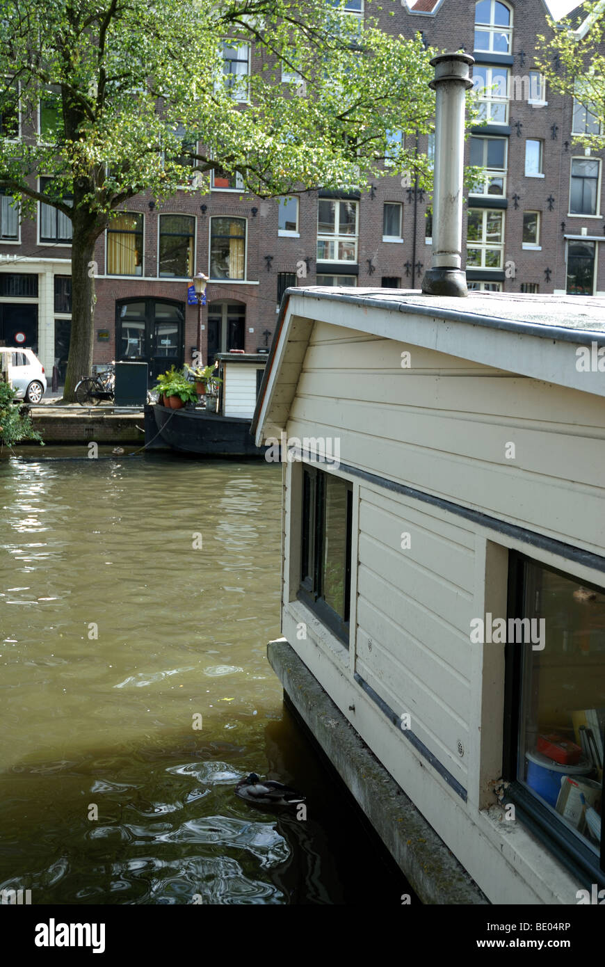Amsterdam Hausboote Stockfoto