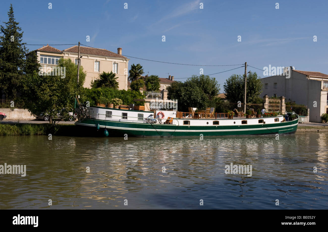 Le Canal Du Midi, Trebes, Languedoc, Frankreich Stockfoto