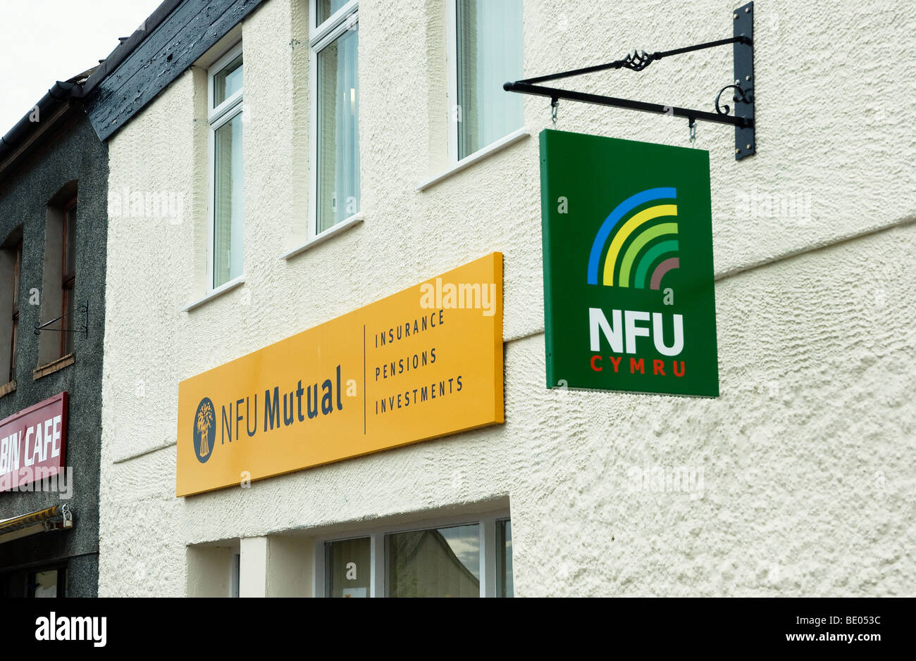 NFU Cymru Zeichen in Pwllhele, North Wales Stockfoto