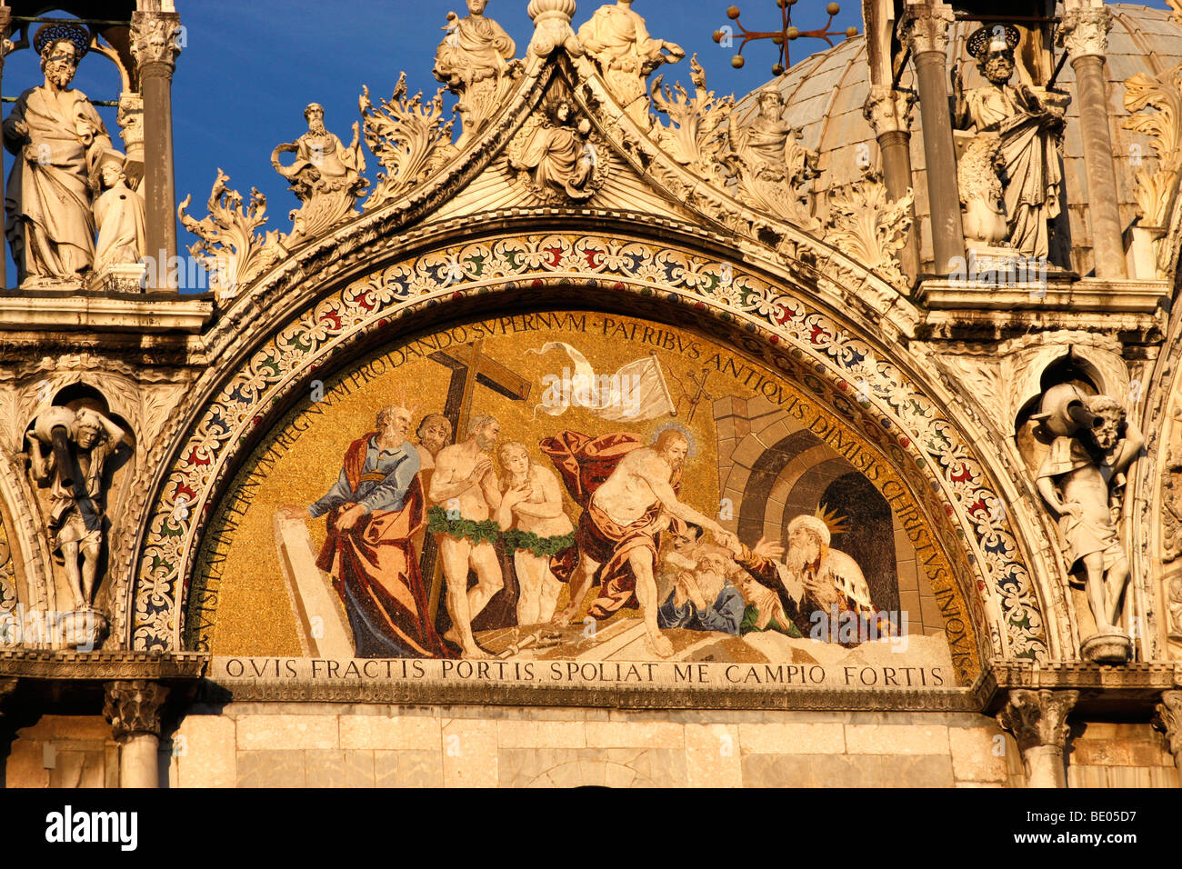 Details der goldenen Fassade der Basilica di San Marco eine Venezia.St.Marks Basilika, Venedig, Italien Stockfoto