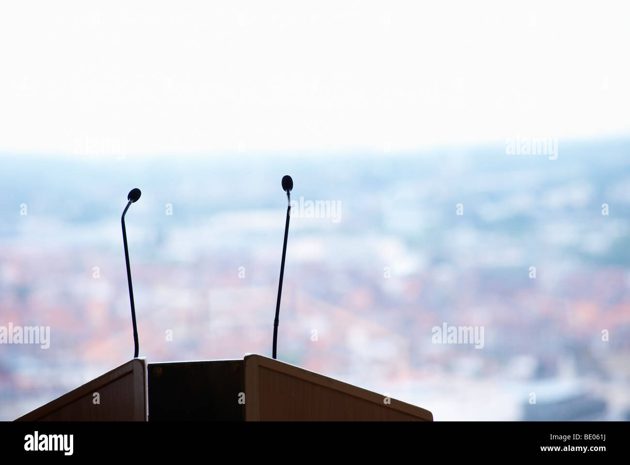 Konferenz-Mikrofon-set Stockfoto