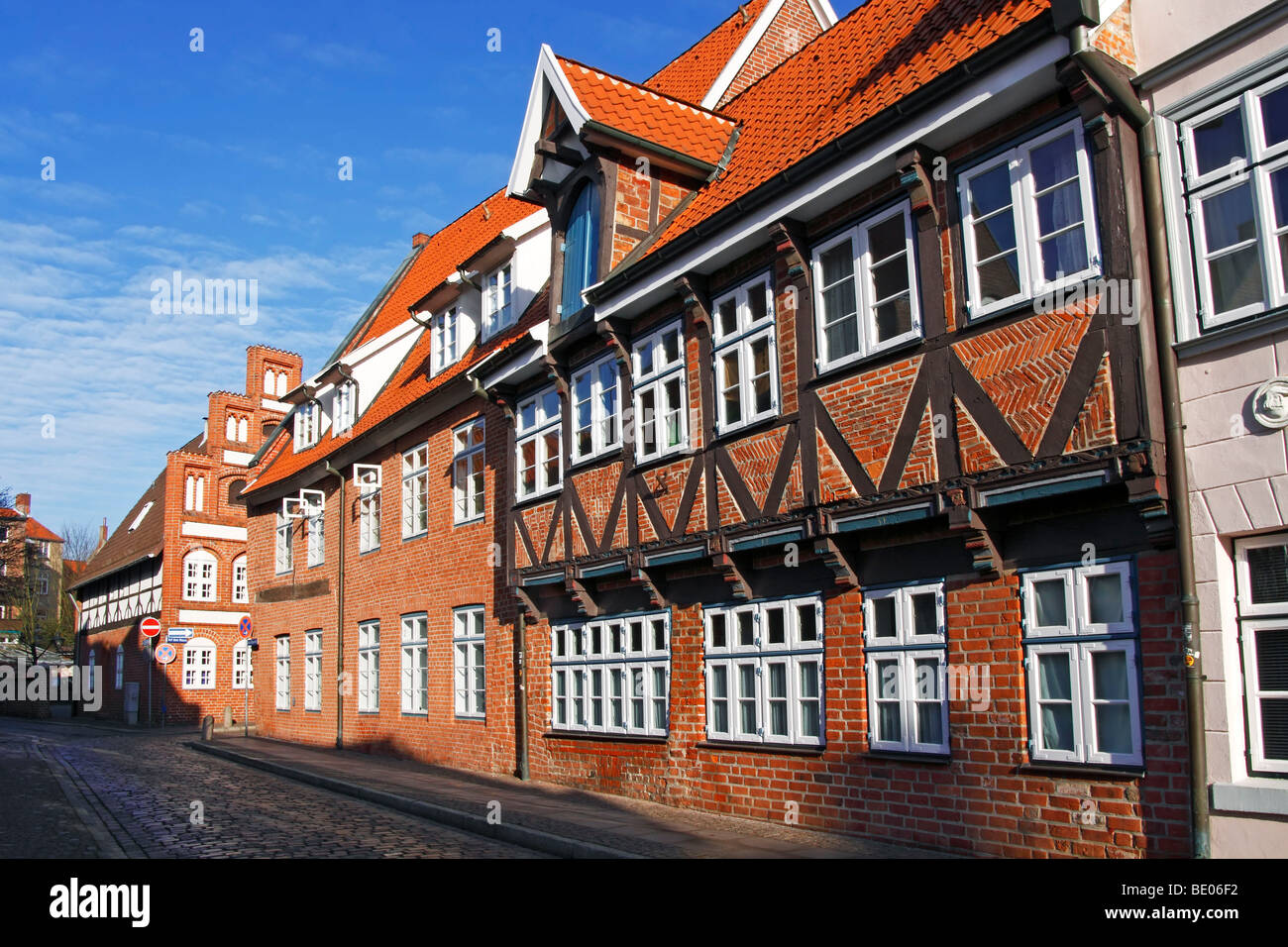 Häuserzeile / Lüneburg Stockfoto