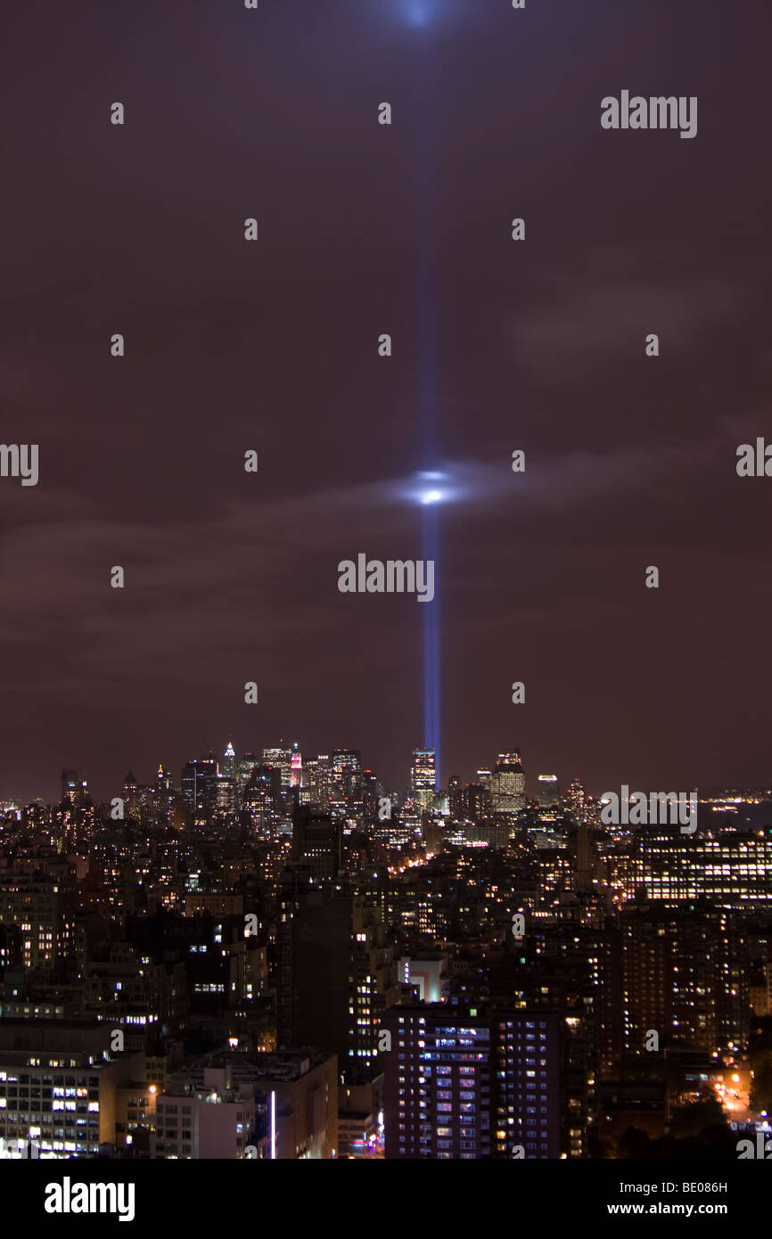 11. September leichte Denkmal von Midtown 2009 fotografiert. Stockfoto