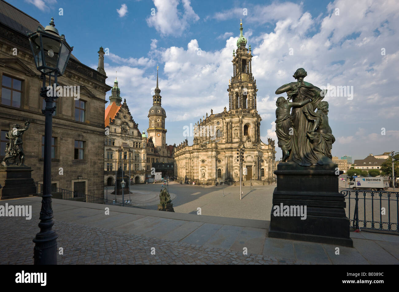 Die Hofkirche in Dresden, Hauptstadt des östlichen Bundesland Sachsen Stockfoto