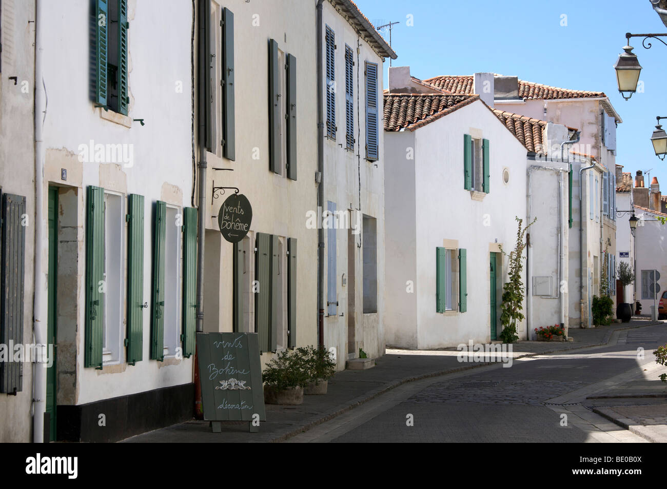 Straße Szene La Flotte Ile de Re Charante maritime-Frankreich Stockfoto