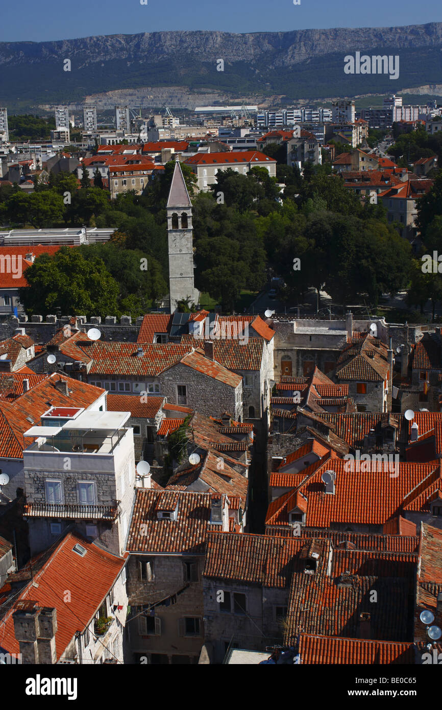 Ein Luftbild Stadt Split. Stockfoto