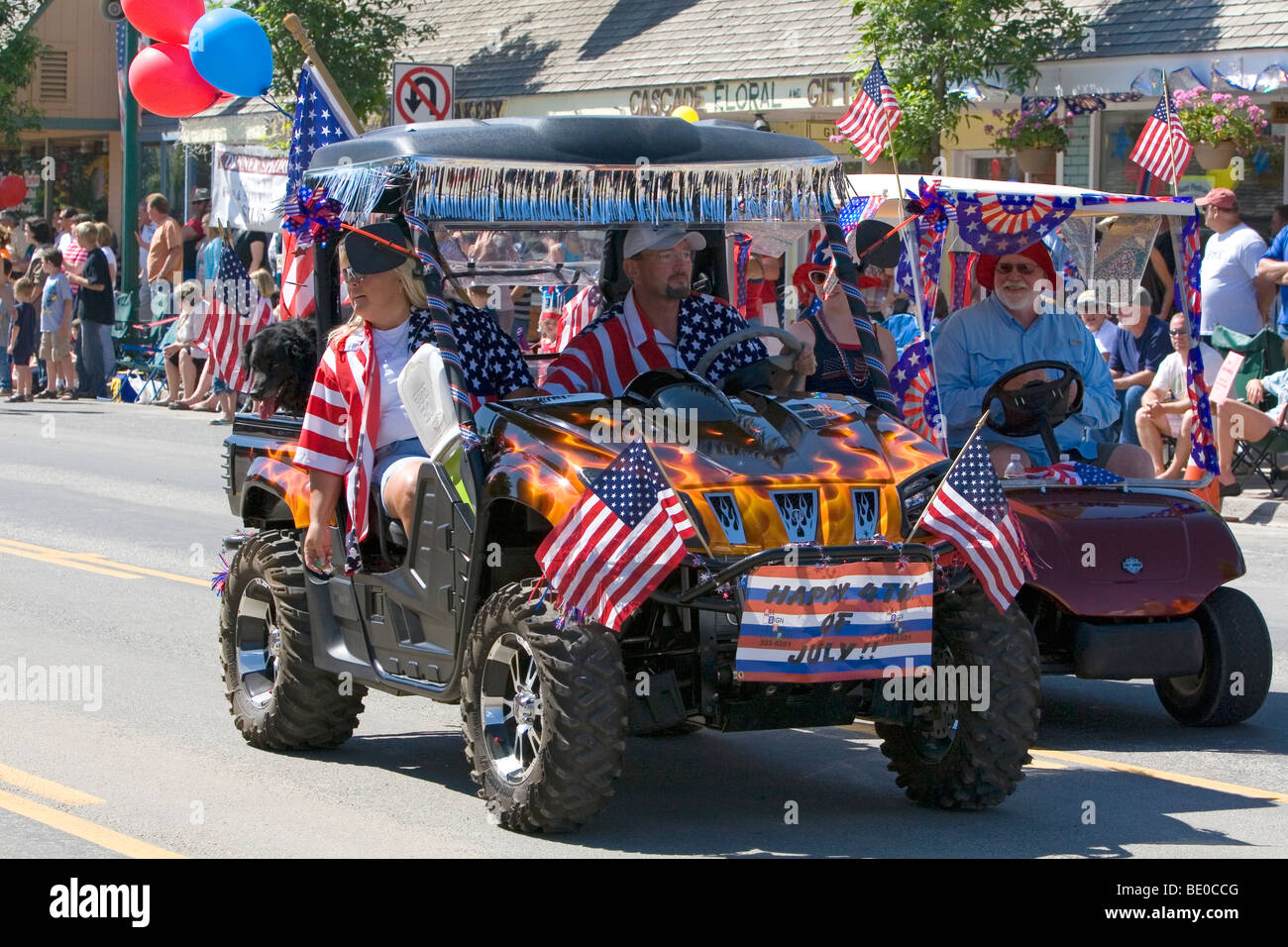 4. Juli-Parade in Cascade, Idaho, USA. Stockfoto