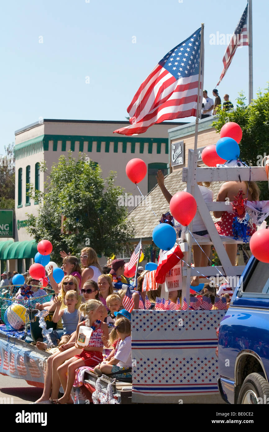4. Juli-Parade in Cascade, Idaho, USA. Stockfoto