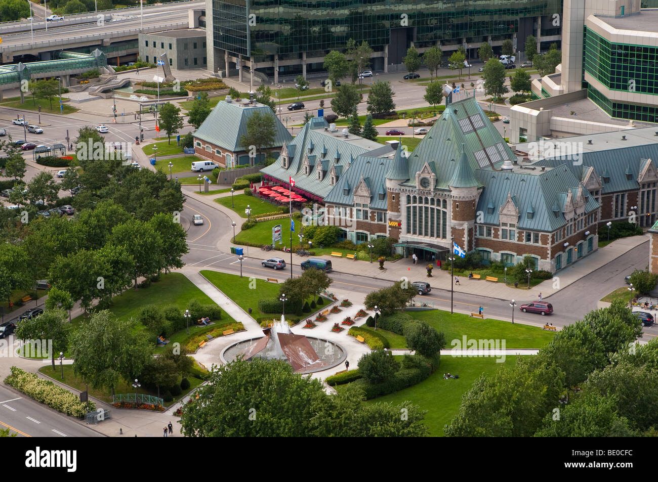 Die VIA Rail Train Station ist abgebildet in Québec (Stadt) Stockfoto