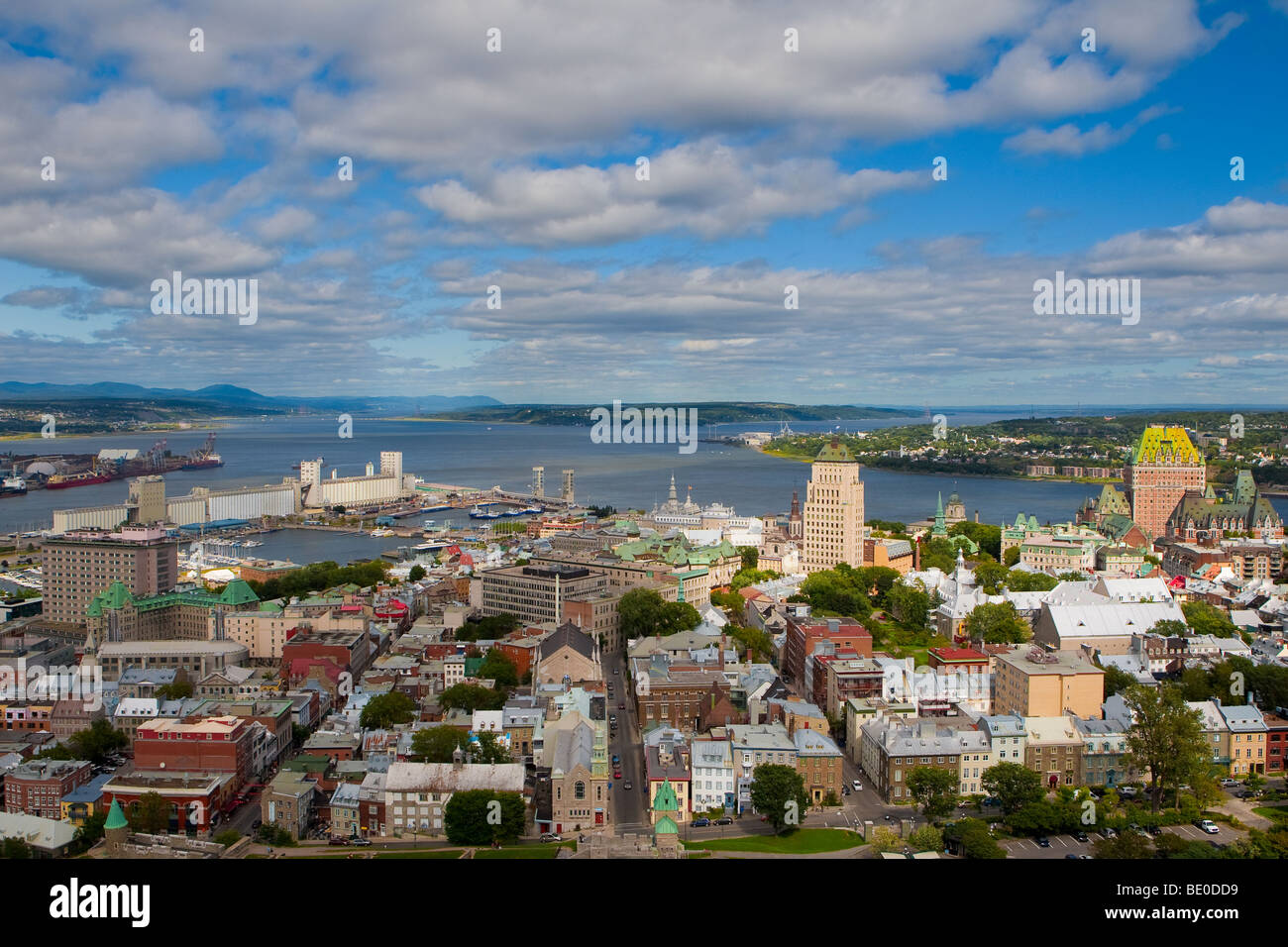 Aerial Überblick der Vieux-Québec (Altstadt) in Québec (Stadt) Stockfoto