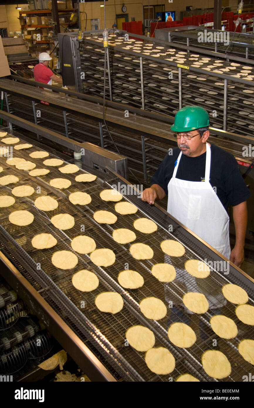 Mais-Tortilla Verarbeitung Fabrik befindet sich in Caldwell, Idaho, USA. Stockfoto