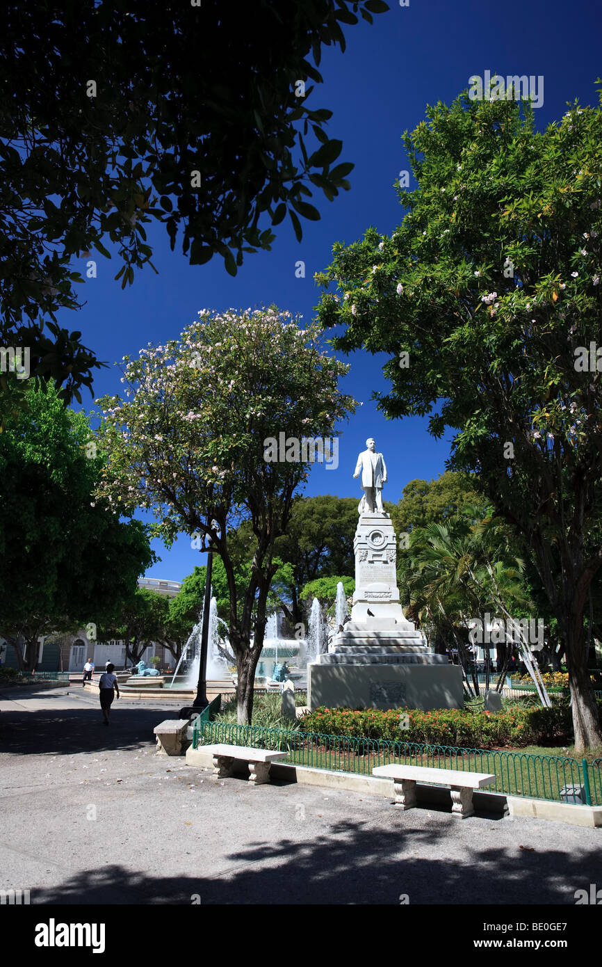 USA, Karibik, Puerto Rico, South Coast, Ponce, Plaza Las Delicias, Brunnen der Löwen (Fuente de Los Leones) Stockfoto