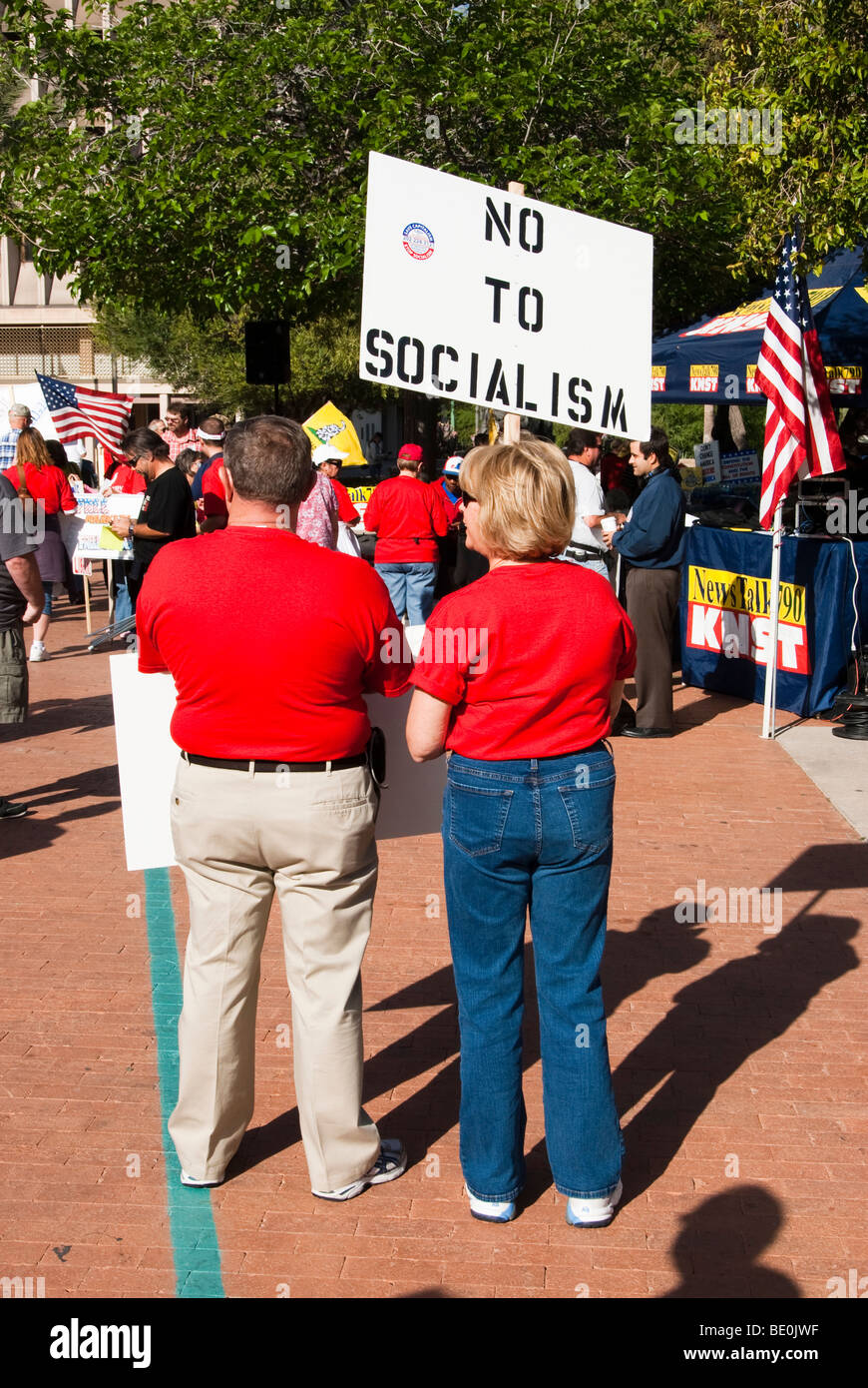 Bürger protestieren Regierungspolitik bei einer Tea-Party-Kundgebung in Arizona Stockfoto