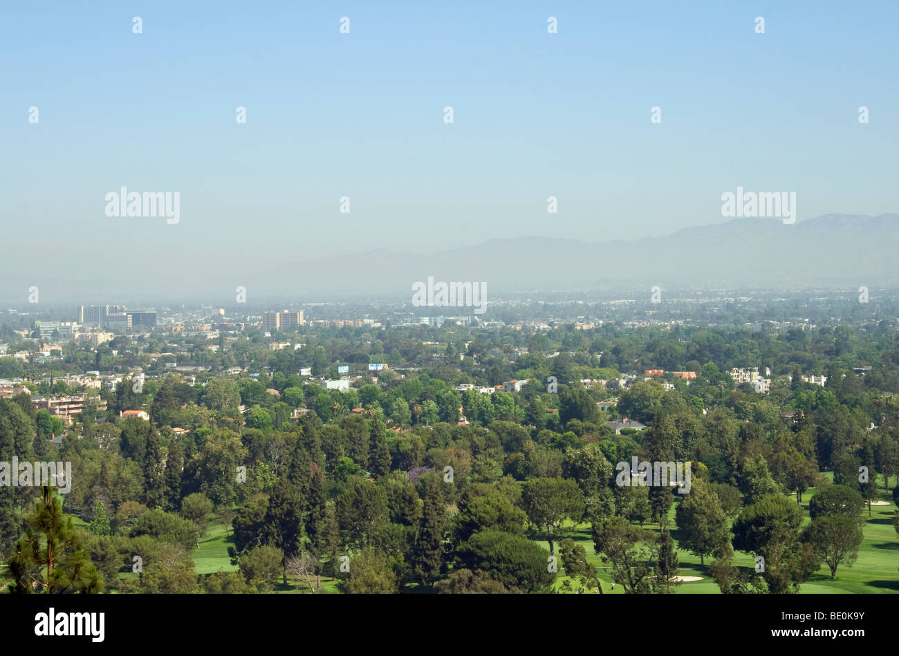 Smog über San Fernando Valley, Los Angeles, Kalifornien, USA Stockfoto