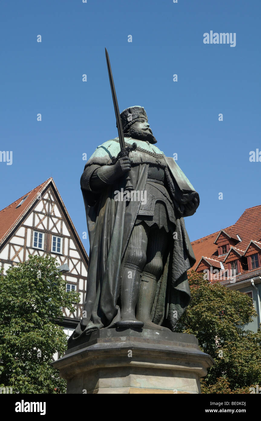 Hanfried Statue auf dem Marktplatz, Jena, Thüringen, Deutschland, Europa Stockfoto