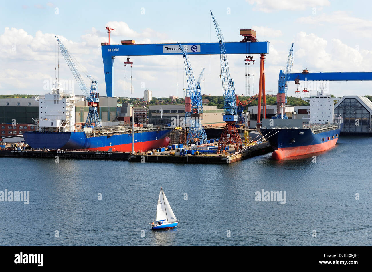 Werft im Hafen von Kiel, Kiel, Schleswig-Holstein, Deutschland, Europa Stockfoto