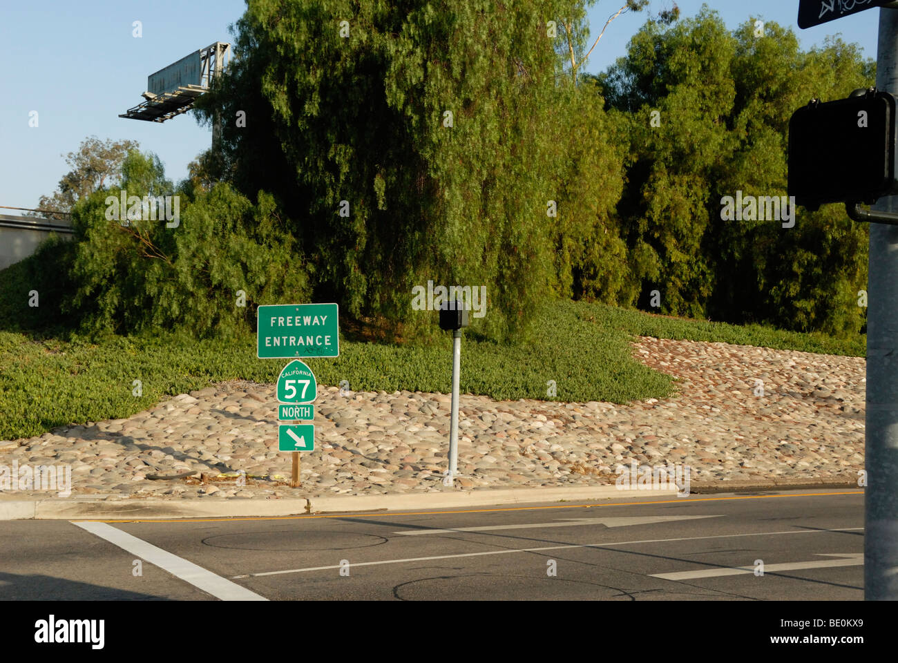 Autobahnauffahrt, California Highway 57 North Stockfoto