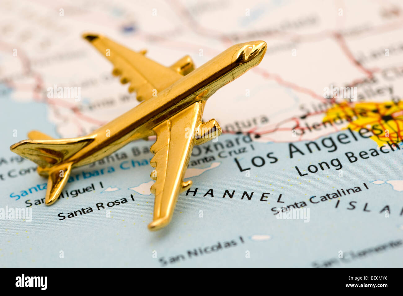Flugzeug über Los Angeles, Kalifornien Stockfoto