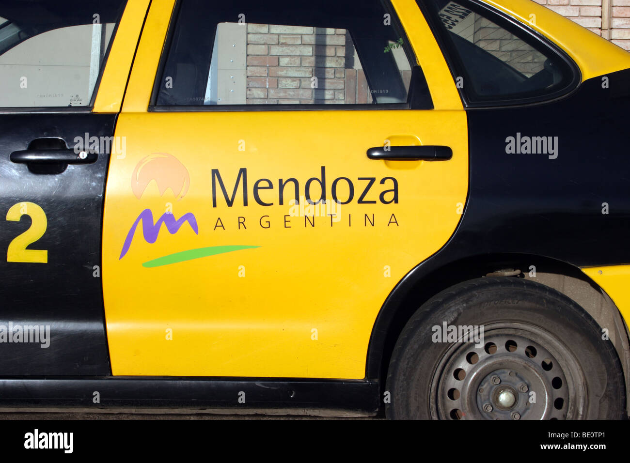 Mendoza: Taxi mit logo Stockfoto