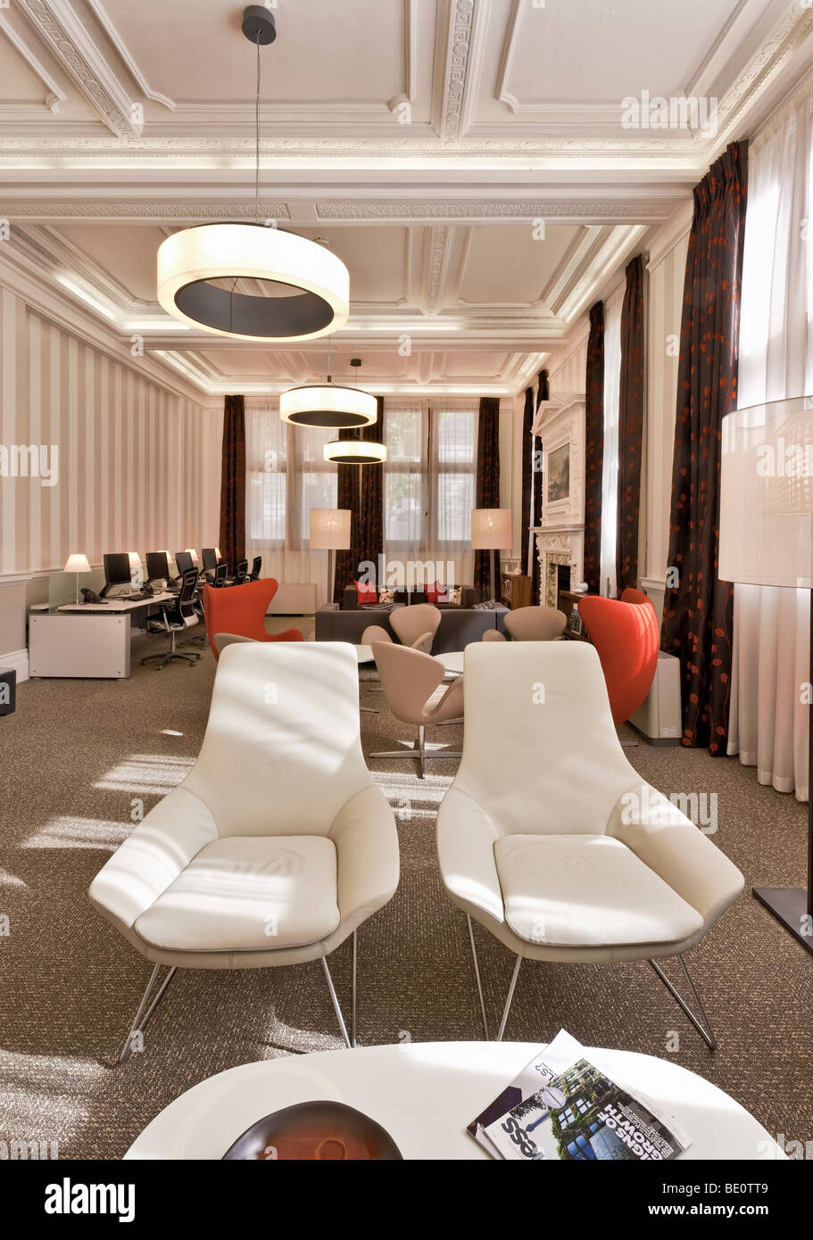 Lounge an der Royal Institution of Chartered Surveyors Hauptsitz in Westminster, London. Stockfoto