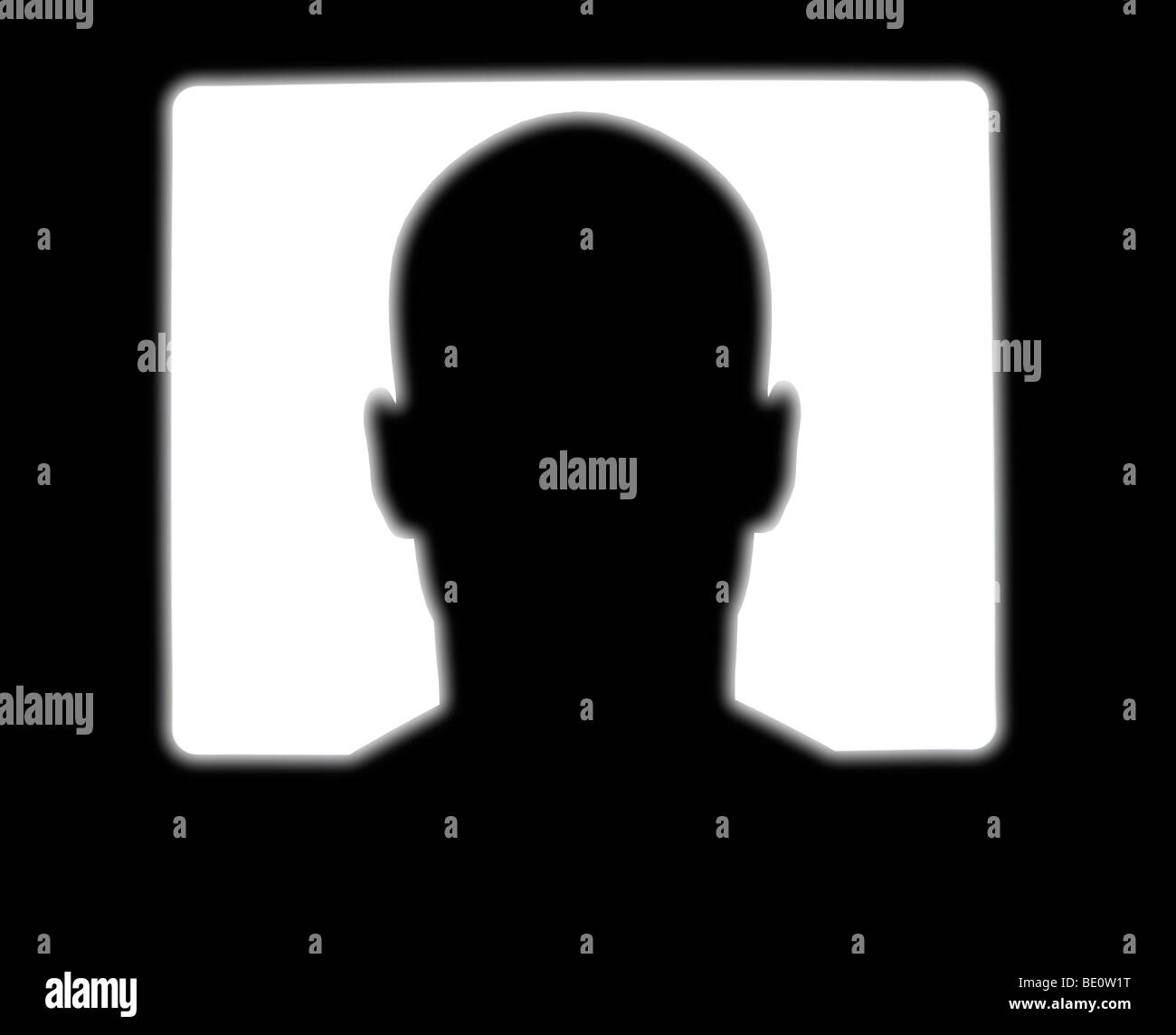 Glatzkopf ansehen TV-Bildschirm Stockfoto