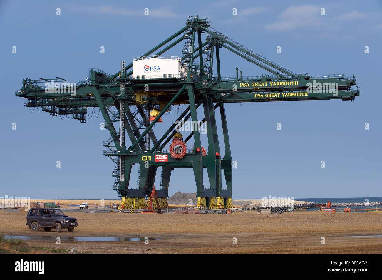 Bau einer Außenhafen, Great Yarmouth, Norfolk, Großbritannien. Stockfoto