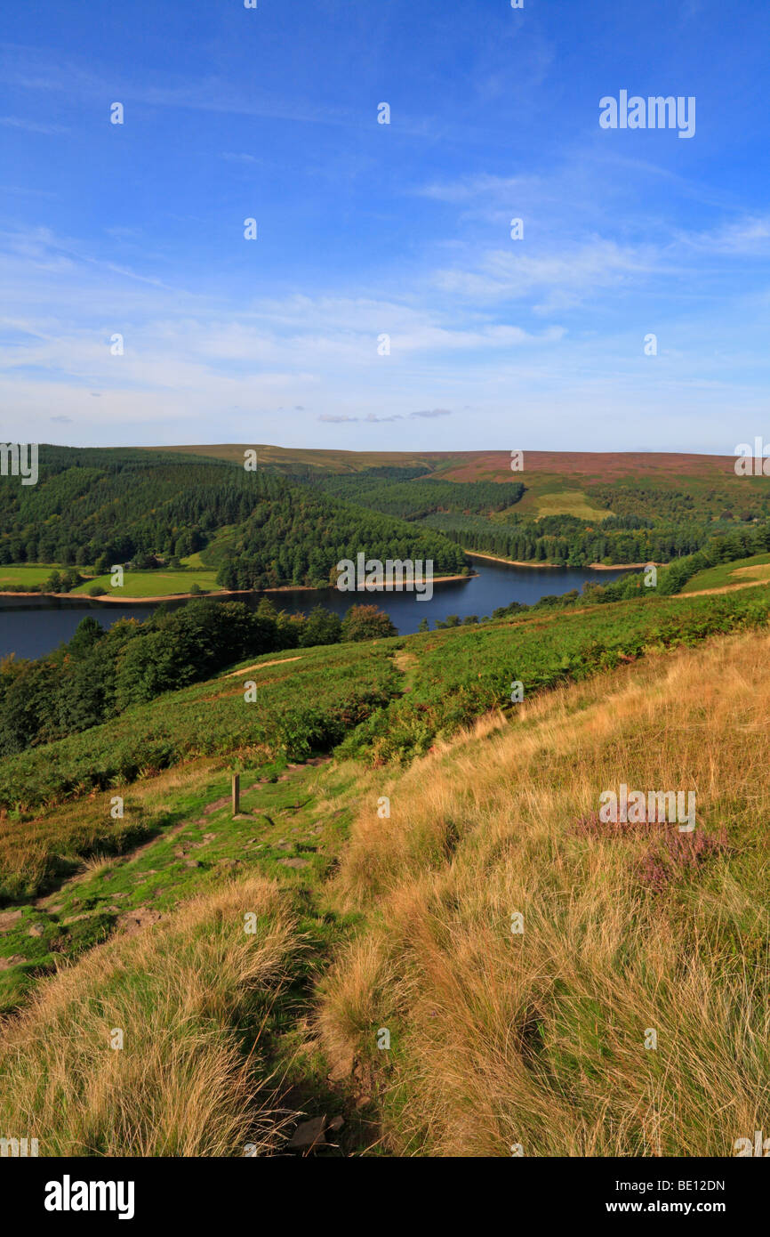 Derwent Behälter und der oberen Derwent Valley, Derbyshire, Peak District National Park, England, UK. Stockfoto
