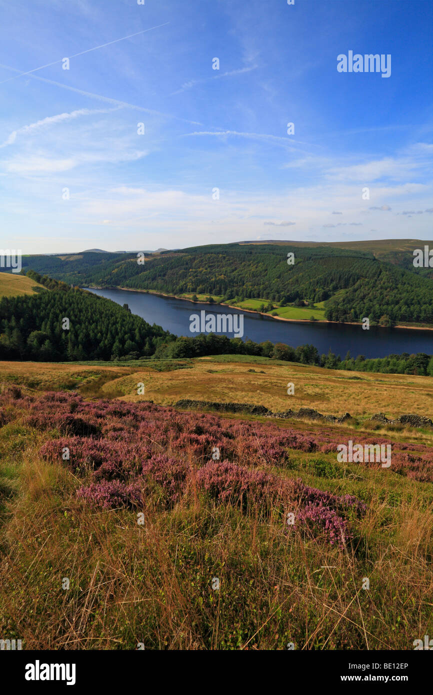 Derwent Behälter und der oberen Derwent Valley, Derbyshire, Peak District National Park, England, UK. Stockfoto