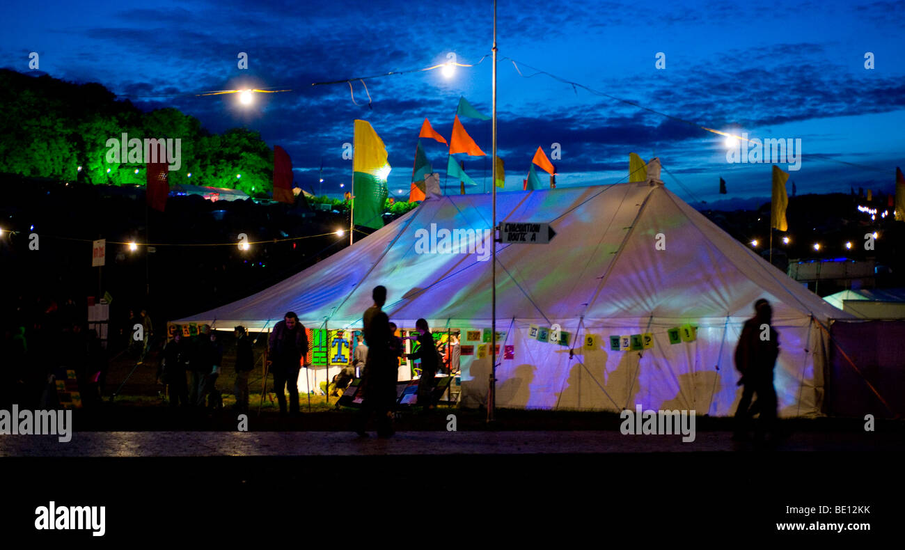 Tanz-Zelte auf der Waldwiese Festival 2009 Stockfoto