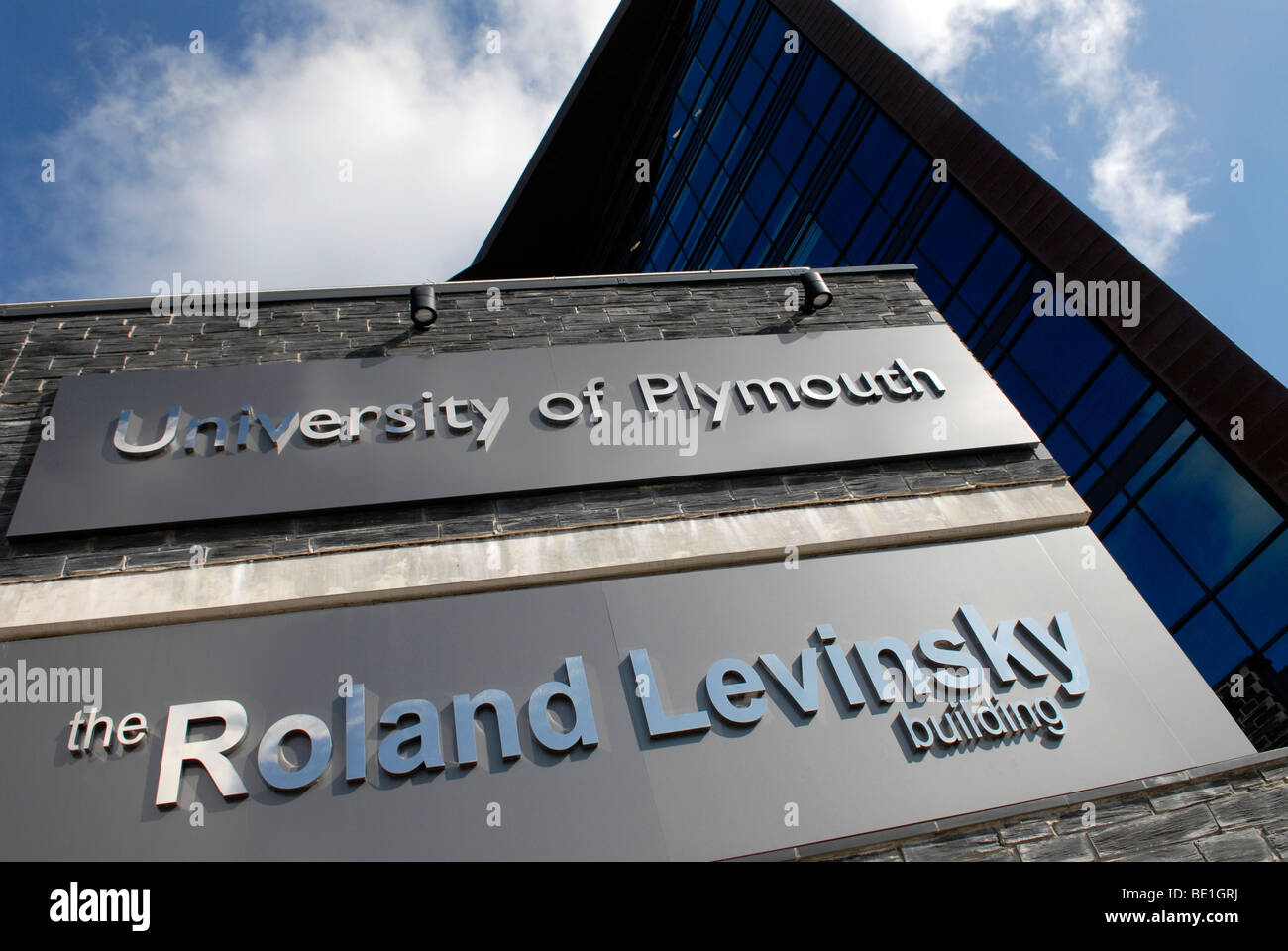 Universität von Plymouth neue Teil der Universität benannt nach Prof.Roland Levinsky, die bei einem tragischen Unfall gestorben Stockfoto