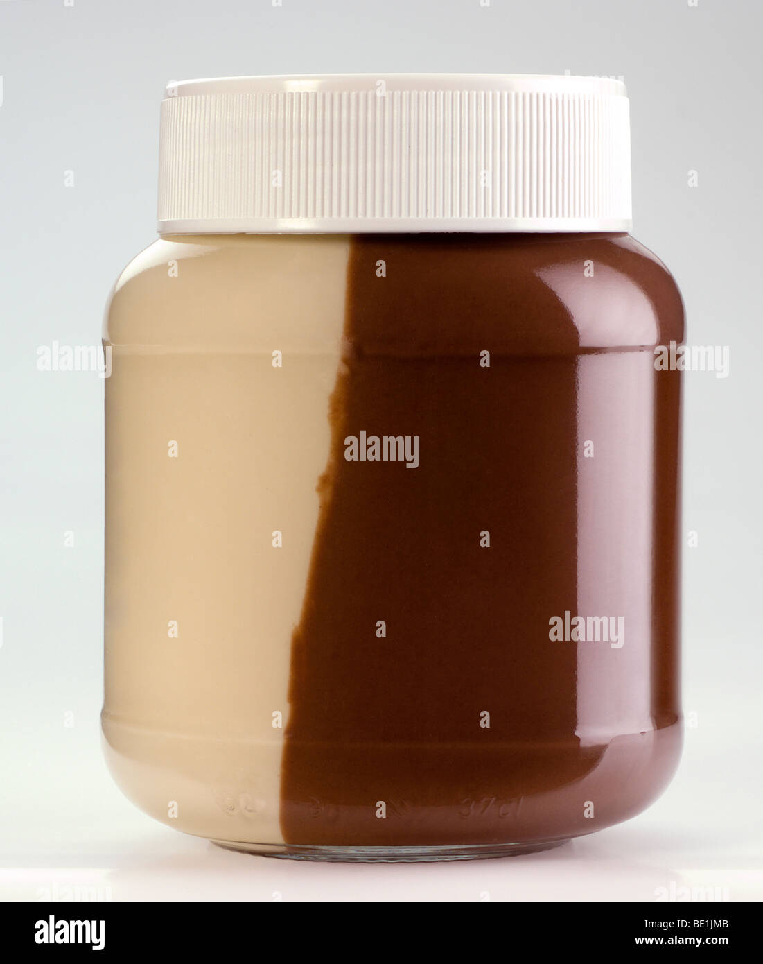 Glas Nutella Stockfoto