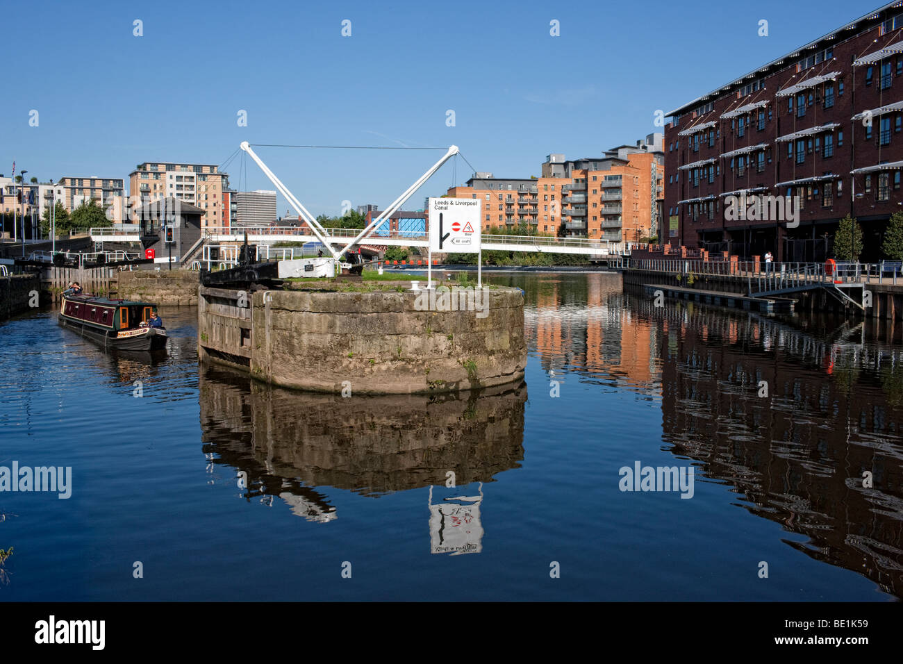 Leeds Schloss an der Aire und Calder Navigation, West Yorkshire Stockfoto