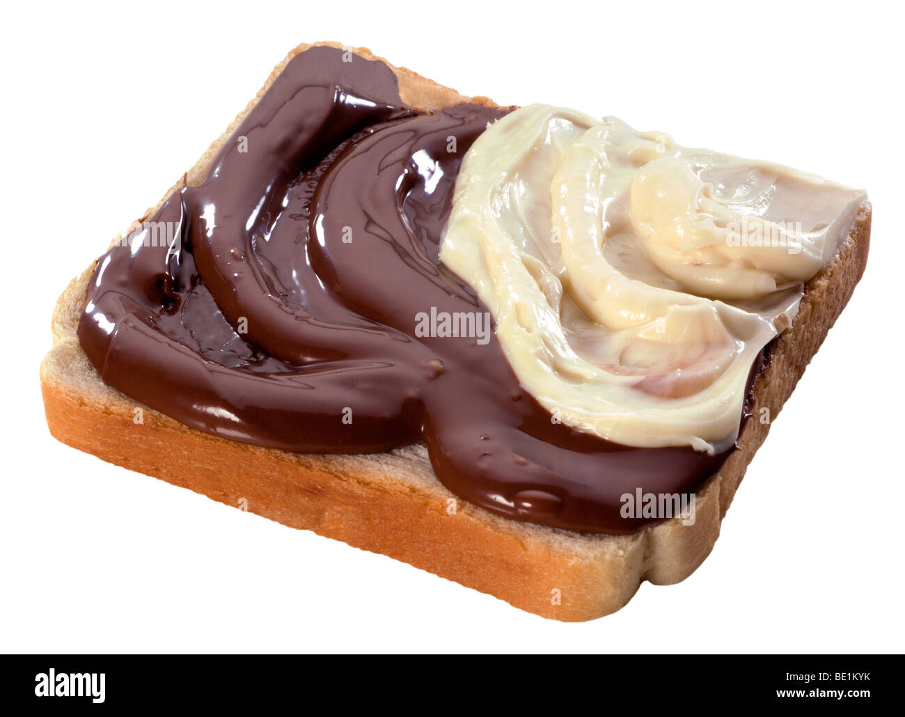 Schokolade verteilt (Clipping-Pfad) Stockfoto