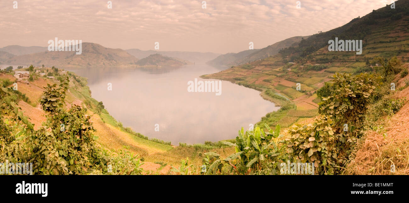 Blick auf Lake Bunyonyi in Uganda Stockfoto