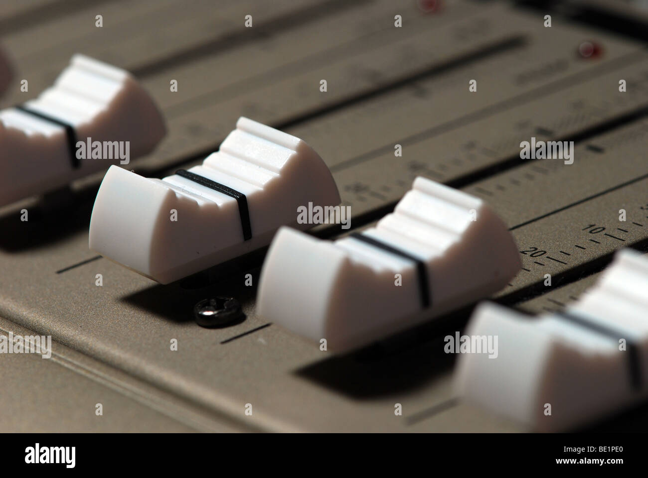 Regler und Fader Stockfoto