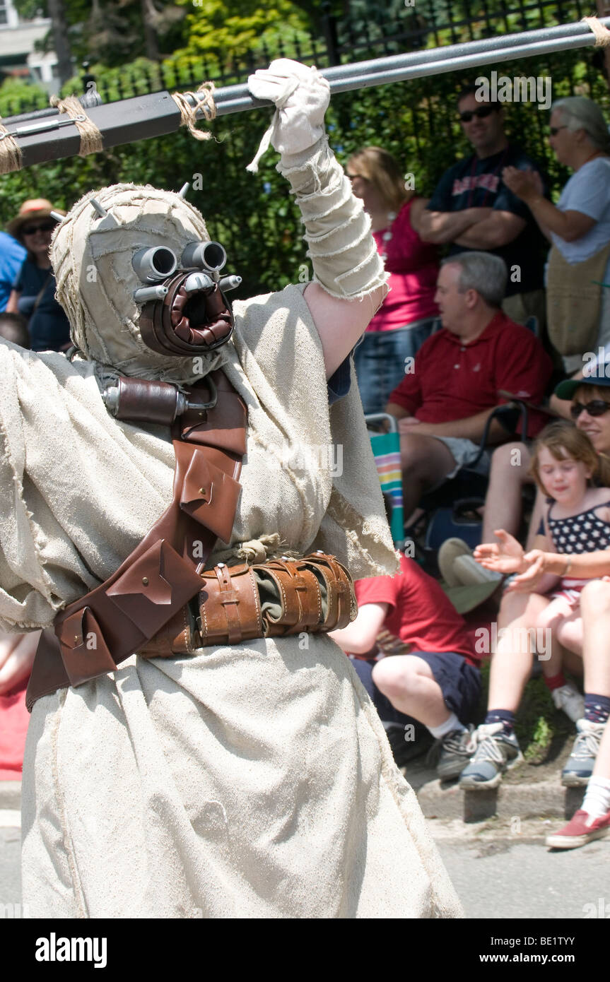 Sterne-Krieg Charakter in Bristol Rhode-Island vierten Juli Parade Stockfoto