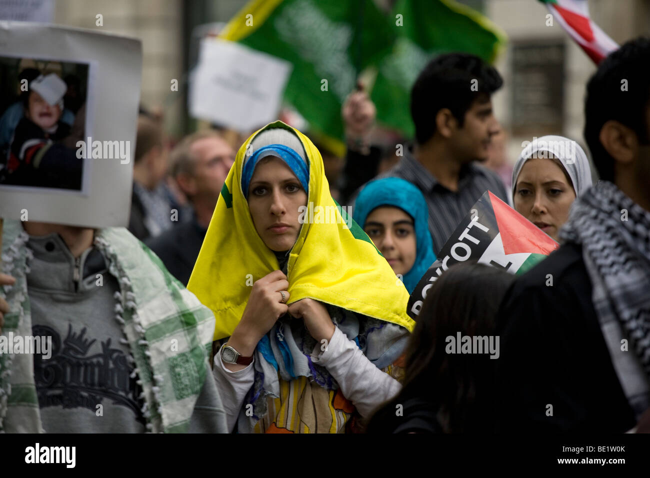 Al Quds Demonstration gegen den Staat Israel, am 13. September 2009 in London statt. Stockfoto