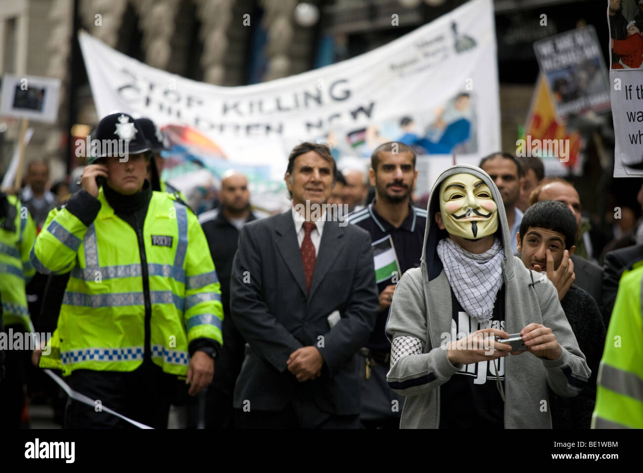 Al Quds Demonstration gegen den Staat Israel, am 13. September 2009 in London statt. Stockfoto