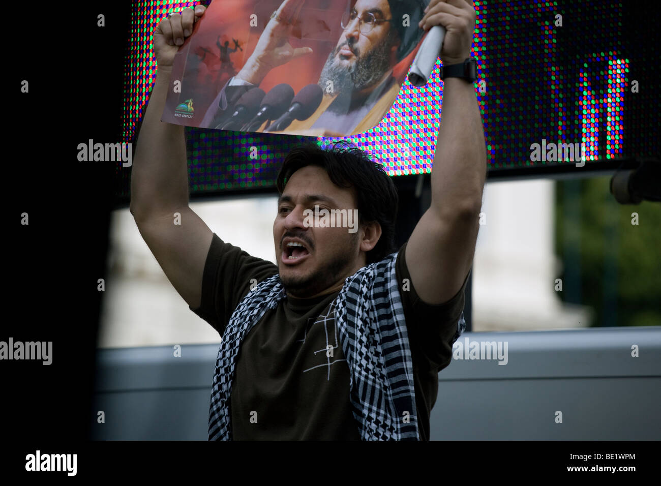 Al Quds Demonstration gegen den Staat Israel, am 13. September 2009 in London statt. Stockfoto