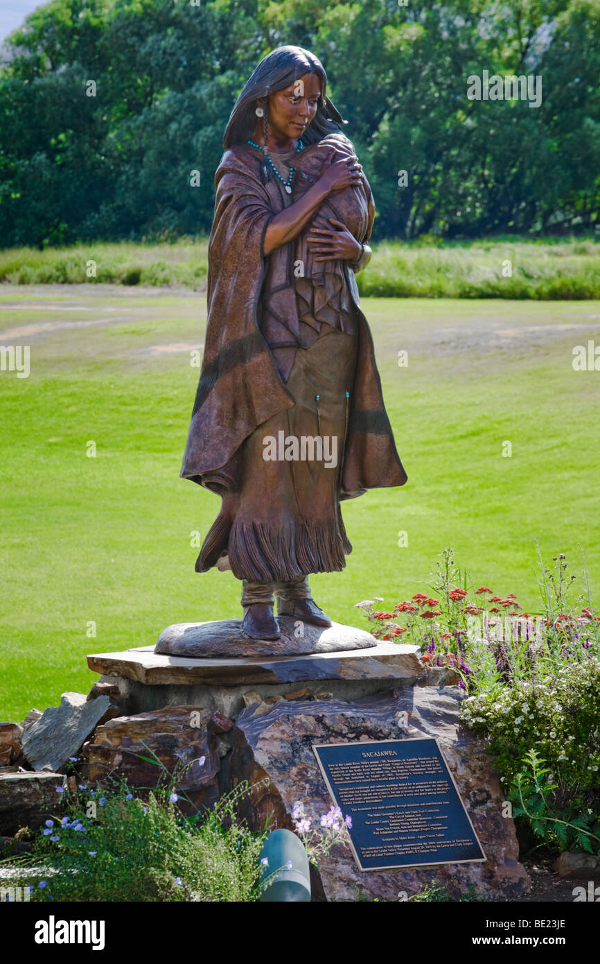 Statue von Sacajawea Shoshone Guide in Lewis und Clark Corps of Discovery, bei ihr zu Hause von Salmon, Idaho Stockfoto