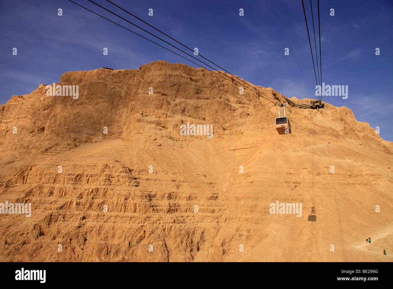 Israel, Judäische Wüste, die Seilbahn in Masada Stockfoto