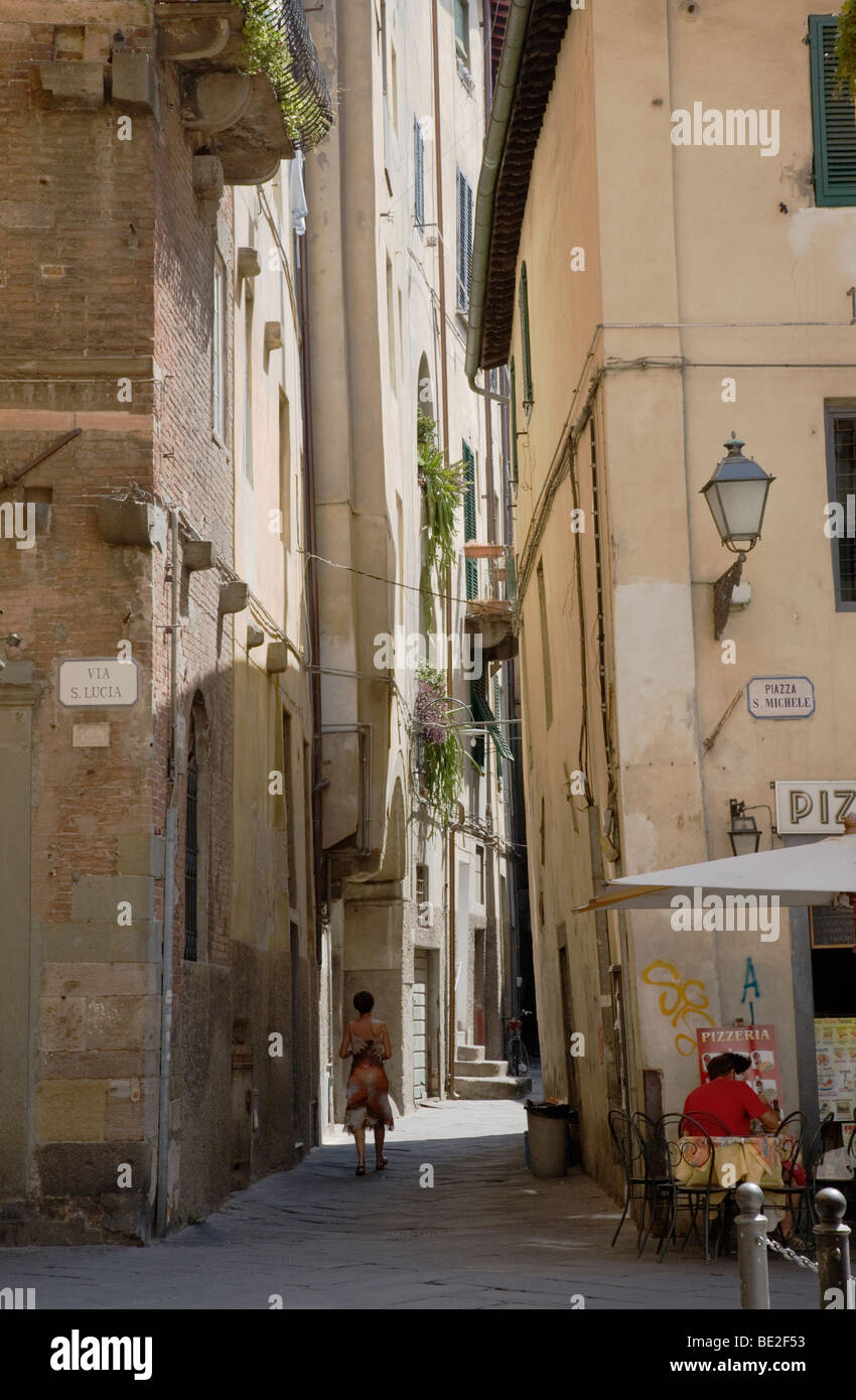 Gassen in Lucca, Toskana, Italien Stockfoto